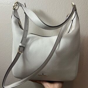 Kate Spade Liela Leather Shoulder Bag In Quill Grey